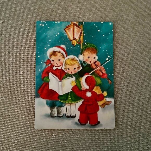 Vintage Caroling Children Scene Magnet - Picture 2 of 4